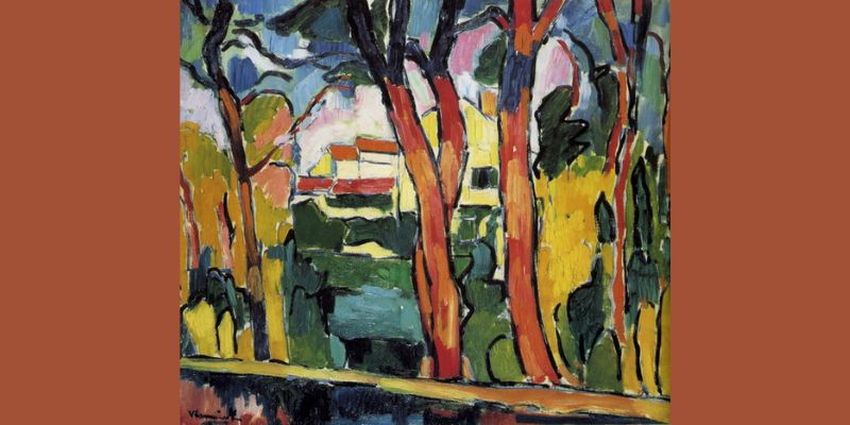 Tác phẩm “Phong cảnh với những cây đỏ” của Maurice de Vlaminck